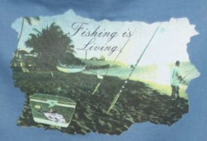 Fishing is Living (Stone washed blue) (No Pocket)