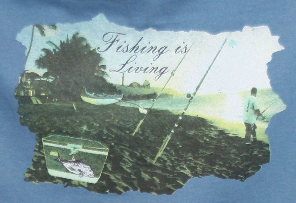 Fishing is Living (Stone washed blue) (No Pocket)